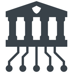 banking glyph style icon