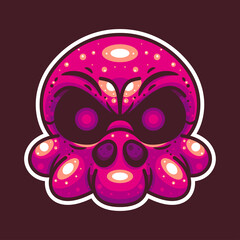 SKULL OCTOPUS SUITABLE FOR CHARACTER, ICON, LOGO, STICKER AND ILLUSTRATION