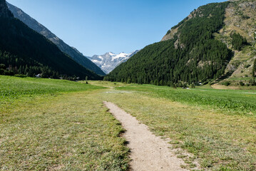 View of the valley of Cogne in the Gran Paradiso National Park