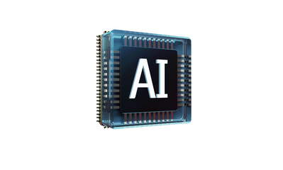 Artificial Intelligence cpu chips, Future AI technology. white background.