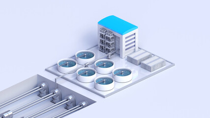 4. Secondary water treatment. Process Control Water Purification system on Ground, 2 dimensional view.