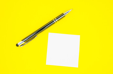 Blank white To Do List Sticker with pen. Searching information on the Internet..Close up of...