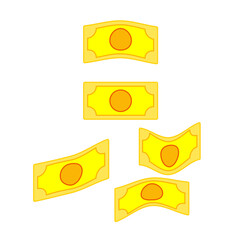 set illustration of yellow money