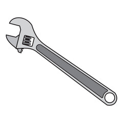 adjustable wrench isolated on white