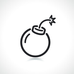 bomb thin line icon isolated