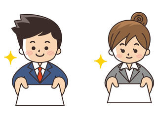 名刺交換をするビジネスマン