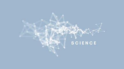 3d connection structure. Futuristic technology style. Vector illustration for science, chemistry or education.
