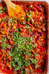 grilled nachos with herbs and chips