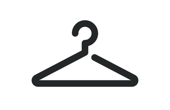 Clothes Hangar Hook  Icon Symbol Shape. Coat Rack Sign Silhouette. Vector Illustration Image. Isolated On White Background.