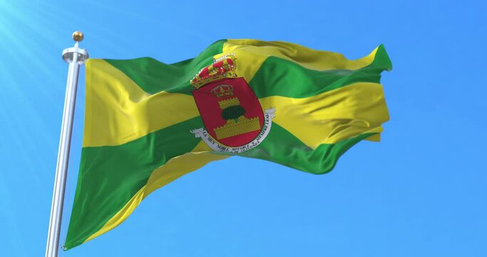 Olivenza Flag, Extremadura, Spain. Loop