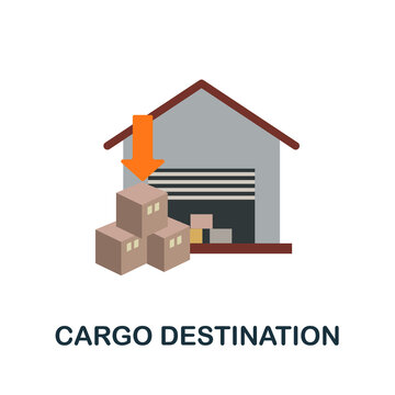 Cargo Destination flat icon. Simple sign from logistics collection. Creative Cargo Destination icon illustration for web design, infographics and more