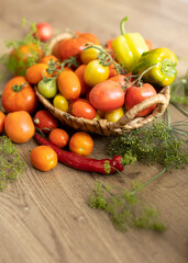 harvest of vegetables on the table