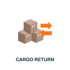 Cargo Return flat icon. Simple sign from logistics collection. Creative Cargo Return icon illustration for web design, infographics and more