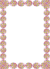 Pattern of oval figures, made by the author's brush with a lot of small circles.