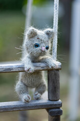 Knitted toy kitten