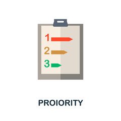 Proiority flat icon. Colored sign from machine learning collection. Creative Proiority icon illustration for web design, infographics and more