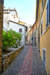 A characteristic street in Morolo, a medieval village in the province of Frosinone in Italy.