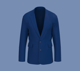 Blank Blazer mockup. Front view. 3d rendering, 3d illustration.