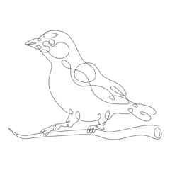 Bird logo.One continuous line.
Beautiful wild bird in nature.
One continuous drawing line logo isolated minimal illustration.