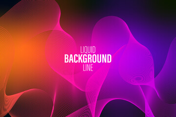 Modern trend abstract linear gradient background, wallpaper. Lines, Liquid, Fluid. Northern Lights. Neon glow. 3D optical illusion. 