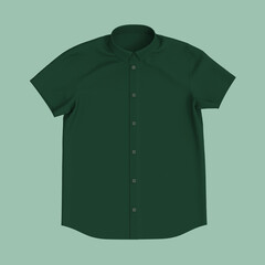 Short-sleeve collared shirt outfit for the office. 3d rendering, 3d illustration