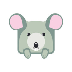 Naklejka premium Mouse square vector icon. Flat symbol on white background