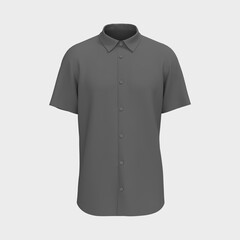 Naklejka premium Short-sleeve collared shirt outfit for the office. 3d rendering, 3d illustration