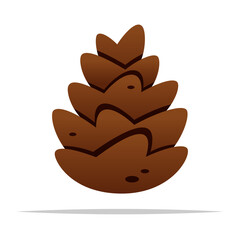Cartoon pine cone vector isolated illustration