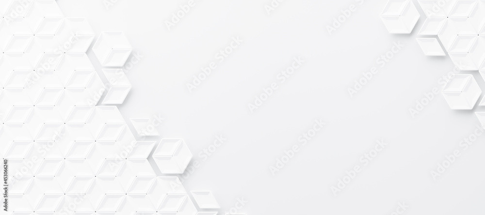 Poster abstract and illustration of white box or cube background,light and shadow with free space, 3d rende