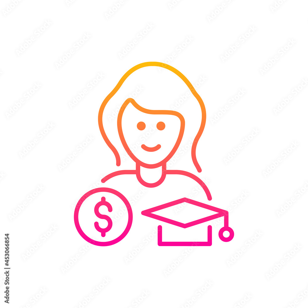 Poster assistant ship vector gradient icon style illustration. eps 10 file