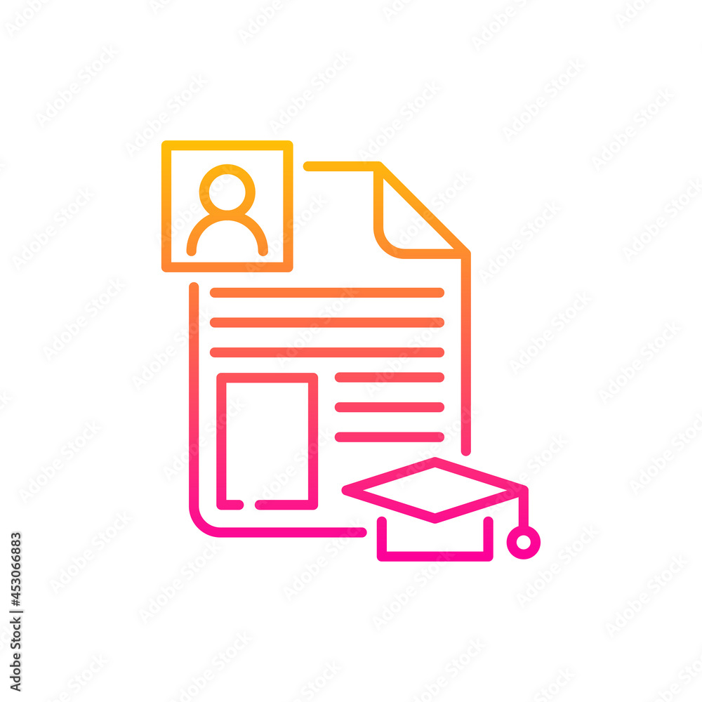Poster curriculum vector gradient icon style illustration. eps 10 file