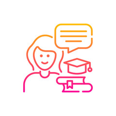 Academic Adviser vector gradient icon style illustration. EPS 10 file