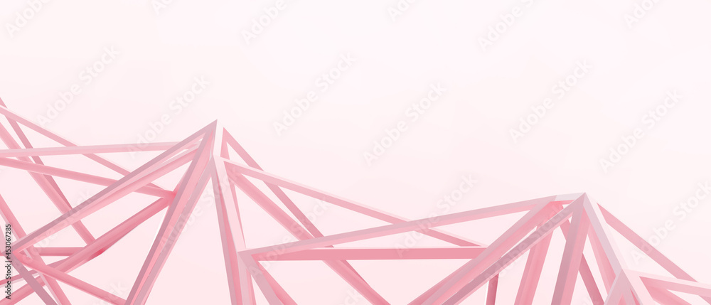 Aufkleber Abstract Background and architecture structure with Arrows success for Target Concept design on Red. website , banner ,Copy Space-3d Rendering