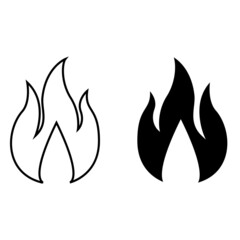 Fire icon vector set. flames illustration sign collection. light sign or symbol.