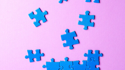 Obraz premium blue puzzles, textures and background