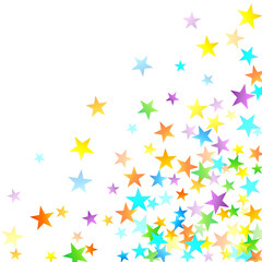 Rainbow Festive Confetti. Carnival Star Falling.