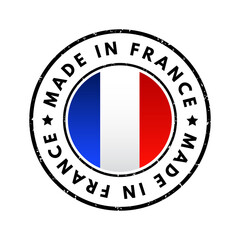 Made in France text emblem badge, concept background