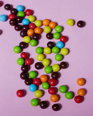 Round candy with various colors and flavors. Candy with chocolate filling. Suitable to accompany your leisure time. Very popular with children and teenagers. Round candy mockup.