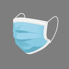 Face mask on grey background Vector