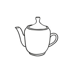 Vector hand drawn teapot icon.