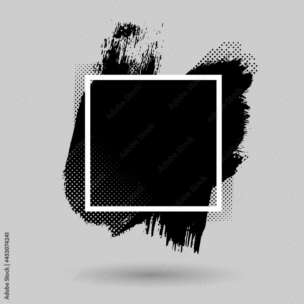 Aufkleber paint compositions, grunge with frame, texting boxes. dirty design elements, quote box speech templa