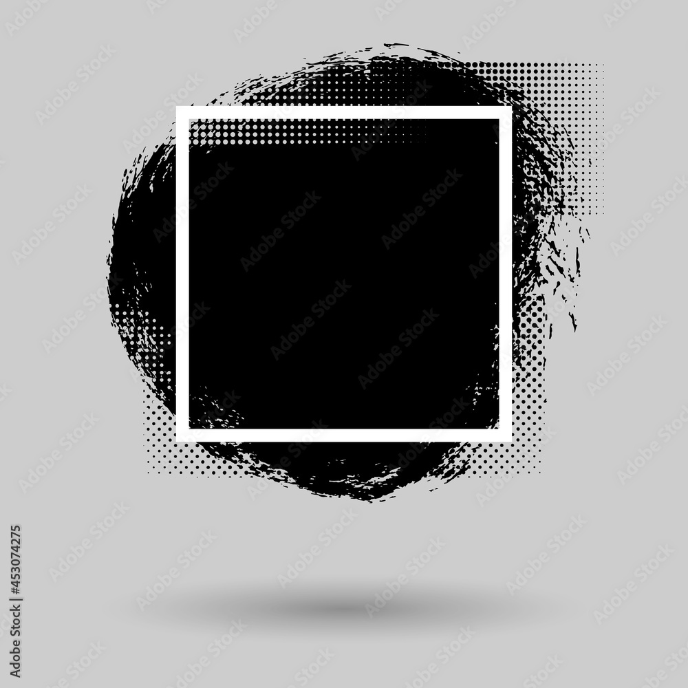 Aufkleber paint compositions, grunge with frame, texting boxes. dirty design elements, quote box speech templa