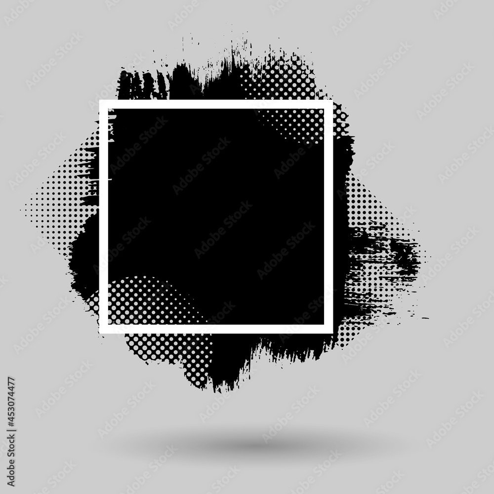 Aufkleber paint compositions, grunge with frame, texting boxes. dirty design elements, quote box speech templa