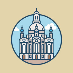 World famous building - Frauenkirche Dresden