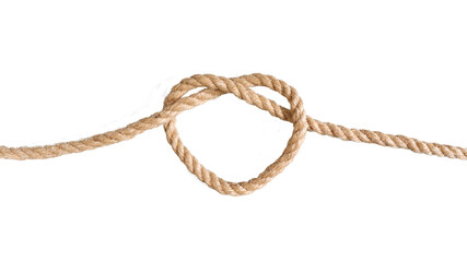 A jute rope tied in the shape of a heart. A symbol of connection, love, a bond. The concept of a...
