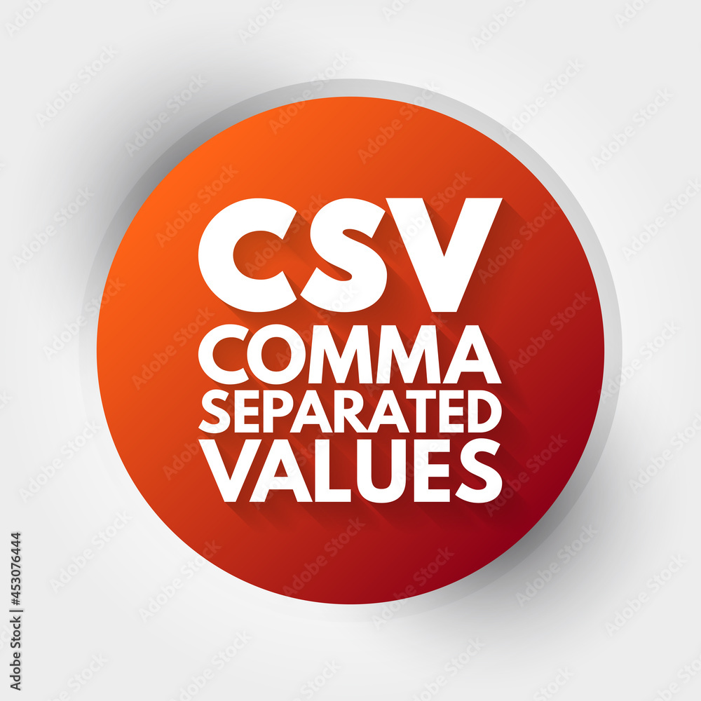 Poster csv - comma separated values acronym, technology concept background