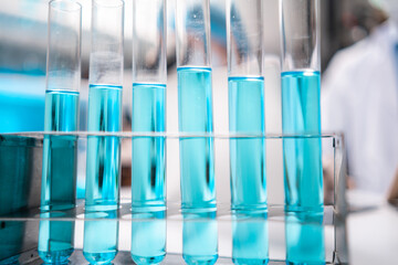 scientist working with scientific equipment in laboratory science research term for medicine by chemistry, biology, and biotechnology, chemist working in medicals experiment test for hospital