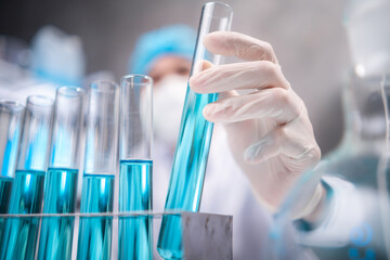 Health care researchers working in life science laboratory, medical science technology research work for test a vaccine, coronavirus covid-19 vaccine protection cure treatment