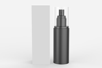 blank spray bottles for Mock up, cosmetic package. template for advertising, cosmetic products or household. 3d illustration