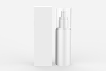 blank spray bottles for Mock up, cosmetic package. template for advertising, cosmetic products or household. 3d illustration
